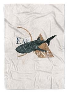 Sinus Art Handtücher »Handtuch Strandhandtuch Saunatuch Kuscheldecke Kunstvoll Ozean Walhai Motiv« (1-St), Handtuch