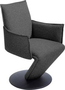 K+w Komfort & Wohnen Drehstuhl Drive, Flachgewebe 775, Sessel mit federnder Sitzschale, Drehteller in Metall schwarz Struktur