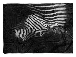 Sinus Art Handtücher »Handtuch Strandhandtuch Saunatuch Kuscheldecke mit Tiermotiv Zebra Schwarz Weiß« (1-St), Handtuch