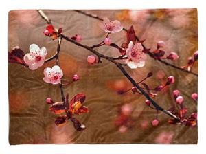 Sinus Art Handtücher »Handtuch Strandhandtuch Saunatuch Kuscheldecke mit Fotomotiv Kirschblüte Zweige« (1-St), Handtuch