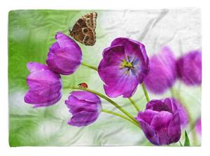 Sinus Art Handtücher »Handtuch Strandhandtuch Saunatuch Kuscheldecke mit Fotomotiv Blumen Sommer Schm« (1-St), Handtuch