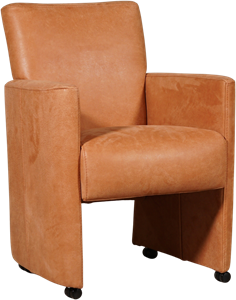 ShopX Leren eetkamerfauteuil elegant 105 oranje, oranje leer, oranje keukenstoelen