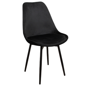 Industrielemeubelshop Leaf chair velvet – zwart