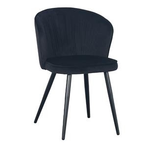 Industrielemeubelshop River chair velvet - zwart