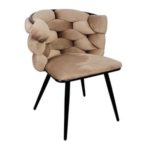 Industrielemeubelshop Rock chair sand white velvet