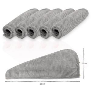 Intirilife Turban-Handtuch, Handtuch für alle Haartypen in Grau - Bequemer und weicher Haarturban zum praktischen schnellen und haarschonenden Trocknen saugstarkes Trockentuch