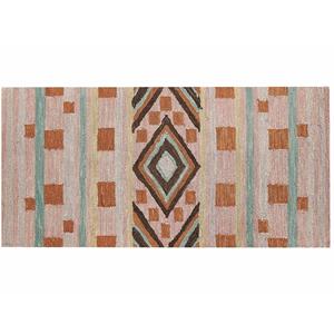 beliani Teppich Wolle bunt/orange/rosa geometrisches Muster 80x150 cm Boho Modern Yomra - Bunt