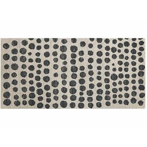 beliani Teppich Beige u. Schwarz Wolle Rechteckig 80 x 150 cm mit Punkte Muster Boho Skandinavisch für Wohn- und Schlafzimmer - Schwarz