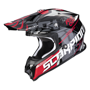 Scorpion Vx-16 Evo Air Rok Black-Red Offroad Helmet