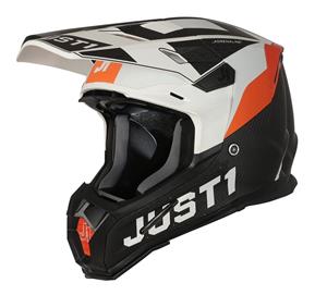 Just1 Helmet J-22 Adrenaline Orange White Carbon Matt Offroad Helmet