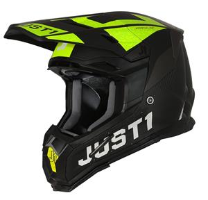 Just1 Helmet J-22 Adrenaline Black Yellow Fluo Carbon Matt Offroad Helmet