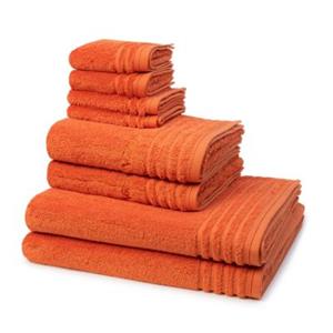 VOSSEN 2 X Seif- 2 X Gäste- 2 X Dusch- 2 X Handtuch im Set Vienna Style Supersoft Handtücher orange