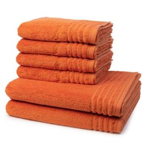 VOSSEN 4 X Handtuch 2 X Duschtuch - im Set Vienna Style Supersoft Handtücher orange