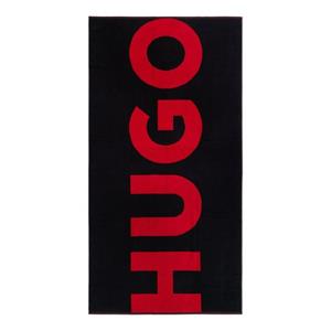 HUGO Handdoek met labeldetail