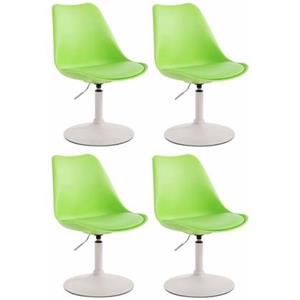 CLP Set van 4 eetkamerstoelen Maverick Wit frame Kunststof