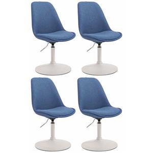 CLP Set van 4 eetkamerstoelen Maverick Wit frame Stof