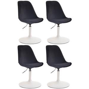 CLP Set van 4 eetkamerstoelen Maverick Wit frame Fluweel