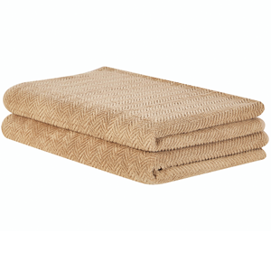 BELIANI Handdoek set van 2 katoen beige MITIARO
