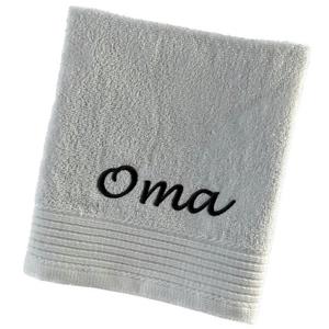 Schnoschi Handtuch »Handtuch mit Oma oder Opa bestickt Gästehandtuch Duschtuch Badetuch«, hochwertige Bestickung mit Oma oder Opa