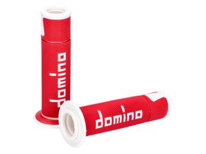 Domino Handvaten set  A450 On-Road Racing rood / wit met Open einde