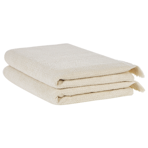 BELIANI Handdoek set van 2 katoen beige ATIU