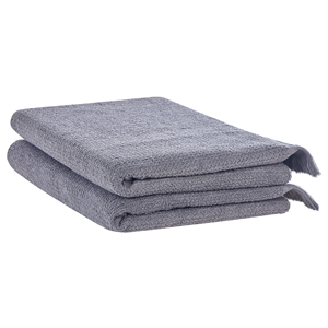 BELIANI Handdoek set van 2 katoen grijs ATIU