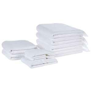 BELIANI Handdoek set van 9 katoen wit ATIU