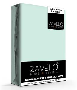 Zavelo Double Jersey Hoeslaken Pastel Blauw-1-persoons (90x220 cm)