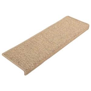 VidaXL Trapmatten zelfklevend 15 st sisal-look 65x25 cm zandkleurig