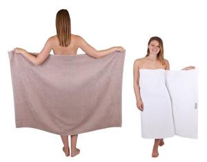 Betz Duschtücher »2 Stück Maxi Duschtücher XXL BERLIN 100x150cm cappuccino-weiß«