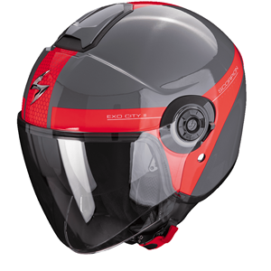 Scorpion Exo-City II Short Grey-Red Jet Helmet