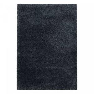 FlyCarpets Hoogpolig Effen Vloerkleed - Kleur: Antraciet - 200x290cm