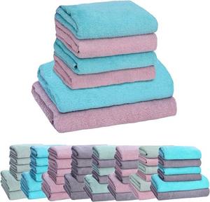 Livessa Handtücher »Badetücher im Set und als Serie« (6-St), Badetücher Set, Bade-Handtuchset 100% Baumwolle