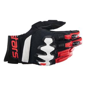 Alpinestars Halo Leather Gloves Black White Bright Red