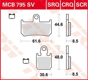 Bremsbelagsatz, Scheibenbremse TRW MCB795SCR