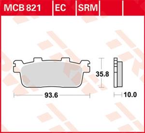 TRW Lucas Bremsbeläge organisch ECO MCB821EC 93,6x35,8x10mm