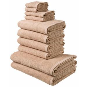 My Home Handtuch Set »Inga«, Walkfrottee, (Set, 10-tlg), Handtücher mit feiner Bordüre, Handtuchset aus 100% Baumwolle