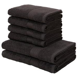 My Home Handtuch Set »Juna«, Walkfrottee, (Set, 6-tlg), Handtuch Set, Bordüre, Handtücher in Uni-Farben, 100% Baumwolle