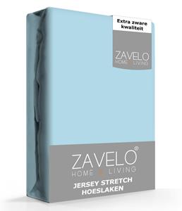 Zavelo Jersey Hoeslaken Ice-Blue-1-persoons (80/90x200 cm)
