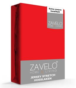 Zavelo Jersey Hoeslaken Rood-1-persoons (80/90x200 cm)