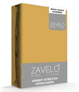 Zavelo Jersey Hoeslaken Okergeel-Lits-jumeaux (180x200 cm)