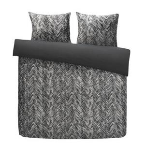 Comfort Royal dekbedovertrek Vesper fleece grafisch - antraciet - 240x200/220 cm