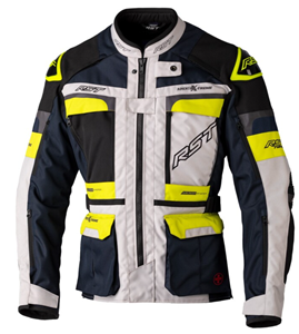 RST Adventure-Xtreme Race Dept Ce Mens Textile Jacket Dark Blue Grey Fluo Yellow