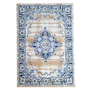 FlyCarpets Sarande Vintage Beige | Geel | Blauw Vloerkleed Medaillon