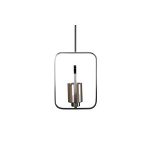 Hioshop Aludra verlichting hanglamp 34x12x46cm glas, staal zilverkleur.