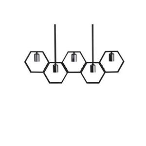 Hioshop Queen B verlichting hanglamp 80x4,2x26cm staal zwart.