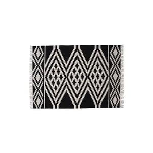 Hioshop Indari vloerkleed 240x170 cm wol zwart, wit.