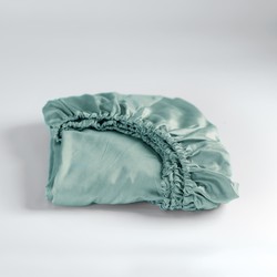 Cinderella Sundays - Hoeslaken (tot 25 cm) atijn - 100x210 cm ineral Green