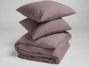 Yumeko Overtrekset percal mauve 240x220 + 2/60x70 100% biologisch en fairtrade katoen, percal geweven