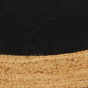 Teppich Teppich Geflochten Schwarz & Natur 90 cm Jute & Baumwolle Rund, vidaXL, Runde